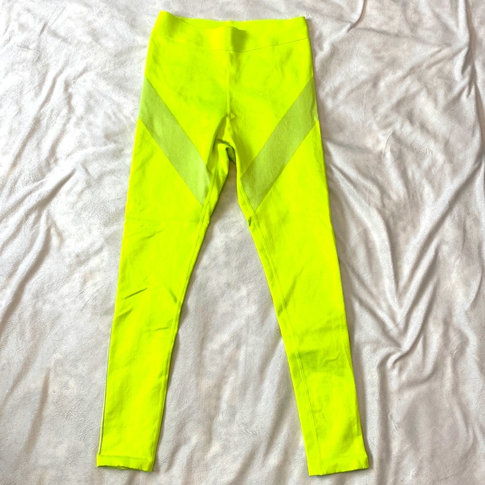 Fabletics Neon Yellow Leggings - Medium